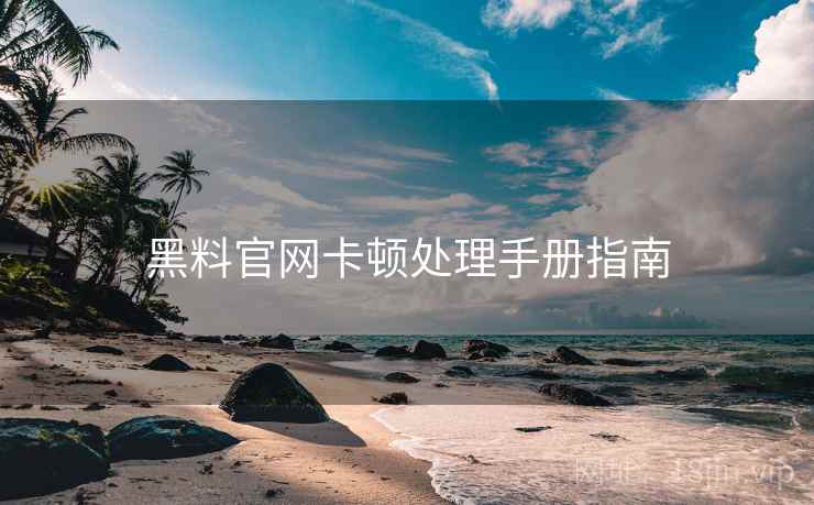 黑料官网卡顿处理手册指南