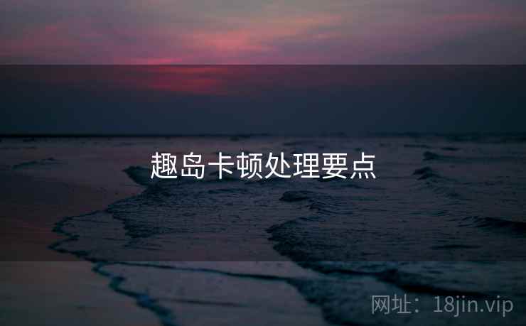 趣岛卡顿处理要点