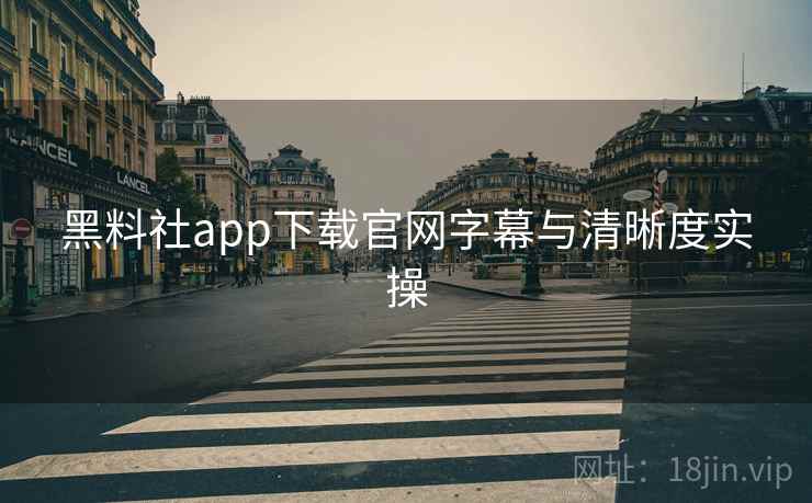 黑料社app下载官网字幕与清晰度实操