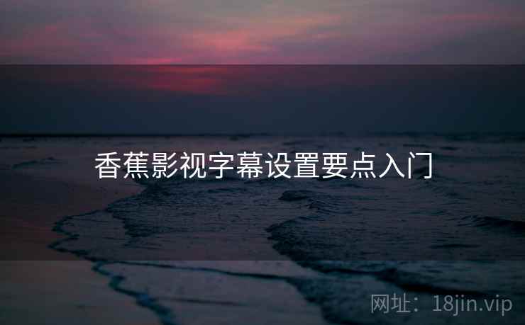 香蕉影视字幕设置要点入门 香蕉影视字幕设置要点入门