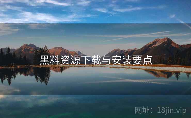 黑料资源下载与安装要点
